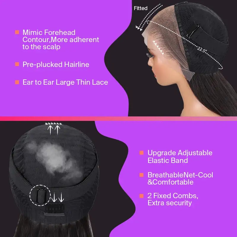 13x4 Pre-cut Glueless Frontal Wig - P18/613 Ombre Highlight