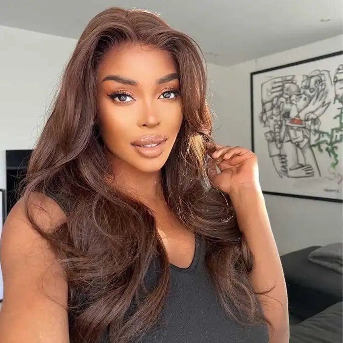 Glueless 13x4 Luxury Chocolate Brown Lace Front Wig-Loose Body Wave