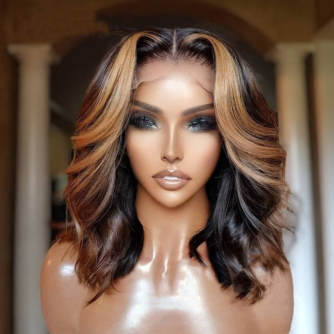 Lace Front Short Highlighted Wig