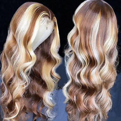 13x4 Pre-cut Glueless Frontal Wig - P18/613 Ombre Highlight