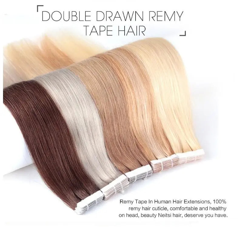 European  Straight Tape-in Hair - Black