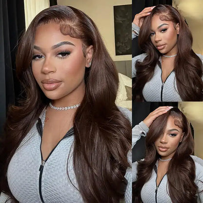 Glueless 13x4 Luxury Chocolate Brown Lace Front Wig-Loose Body Wave