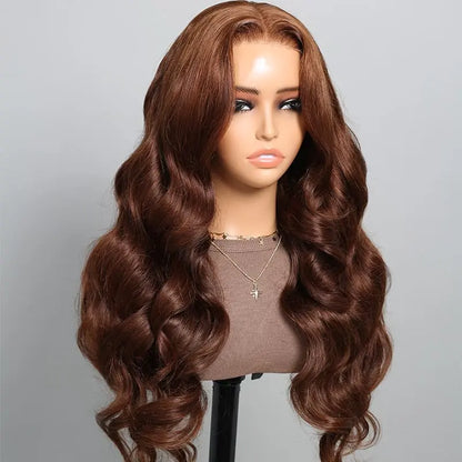 Glueless 13x4 Luxury Chocolate Brown Lace Front Wig-Loose Body Wave